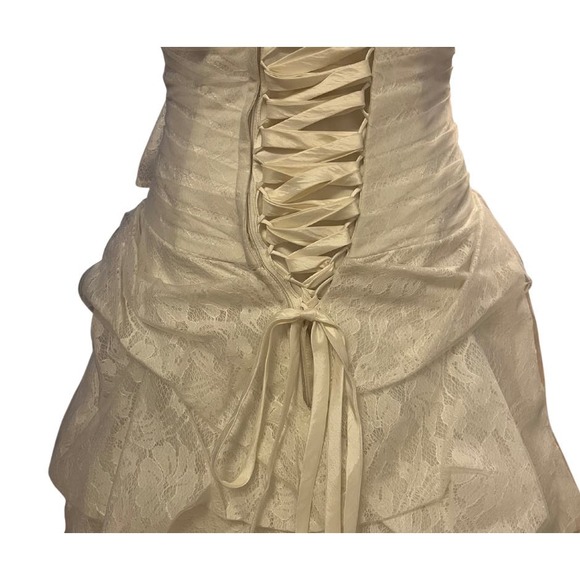 Jacquelin Exclusive Ivory Lace Gown with Silver/Crystal detail - Picture 10 of 14